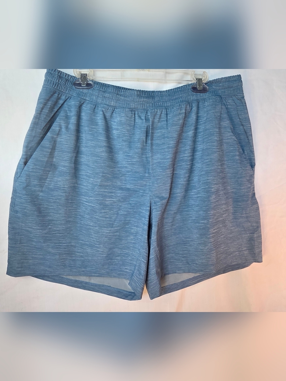 Lululemon Mens Sunbleached Neo Blue Multi Pace Breaker Lightweight Shorts Sz XXL